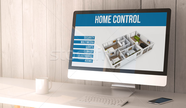 Home automatisering digitale geven gegenereerde Stockfoto © georgejmclittle