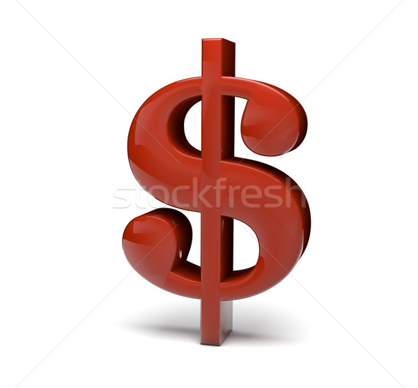 Сток-фото: доллара · символ · 3d · визуализации · красный · Финансы · банка