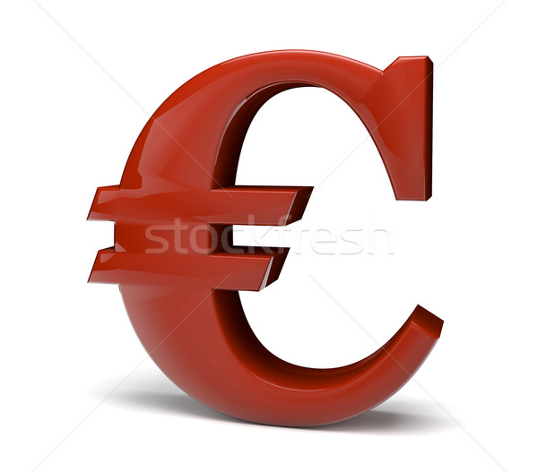 Сток-фото: евро · символ · 3d · визуализации · знак · красный · Финансы