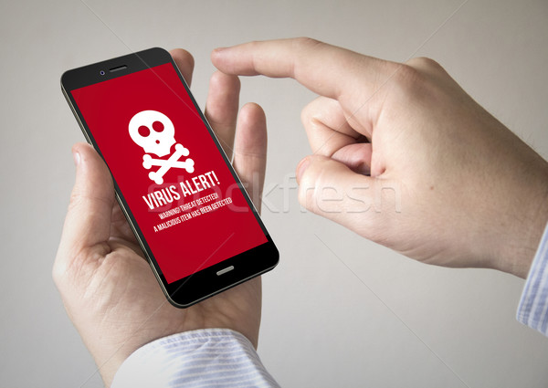  touchscreen smartphone with  virus on the screen Stock photo © georgejmclittle
