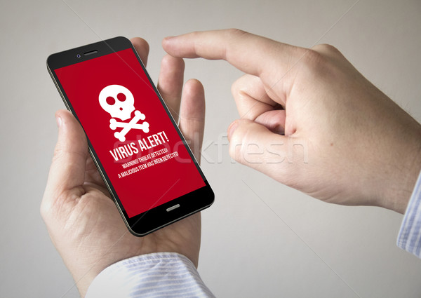 Smartphone Virus Bildschirm Mann Stock foto © georgejmclittle