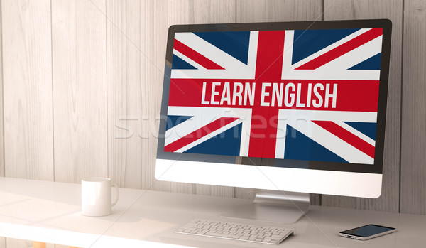 Nauczyć angielski cyfrowe oddać wygenerowany Zdjęcia stock © georgejmclittle