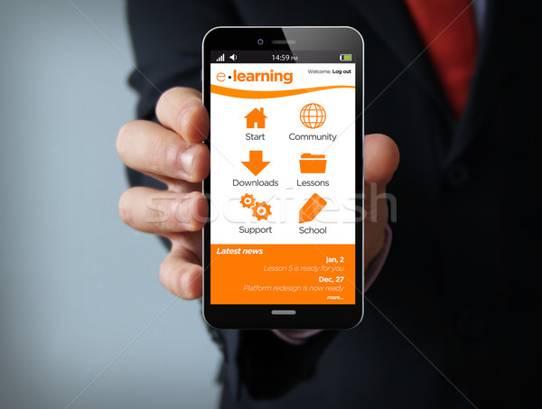 オンラインマーケティング スマートフォン 新しい 技術 教育 ストックフォト © georgejmclittle