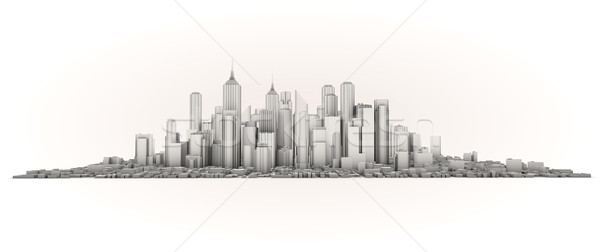 Sziluett izolált render égbolt város művészet Stock fotó © georgejmclittle