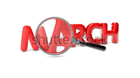 Stockfoto: Maand · geven · vergrootglas · Rood · datum · geïsoleerd