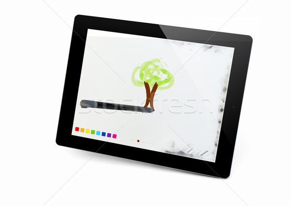 çekmek uygulaması vermek tablet iş teknoloji Stok fotoğraf © georgejmclittle