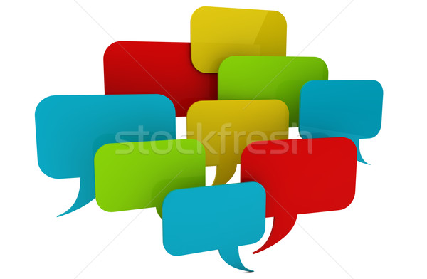 Beszélget 3d render csoport chat léggömbök művészet Stock fotó © georgejmclittle