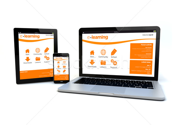 responsive design e-learning platform concept Stock photo © georgejmclittle