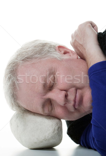 Foto stock: Profundo · dormir · homem · pedra · alguém