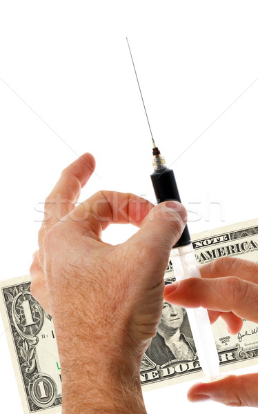Zakenman behandeling infusie geld business hand Stockfoto © georgemuresan