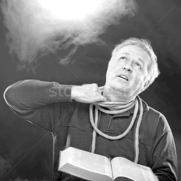 Homem bíblia corda pescoço Jerusalém solto Foto stock © georgemuresan