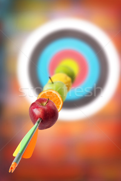 Dobre shot owoce arrow cel witaminy Zdjęcia stock © georgemuresan