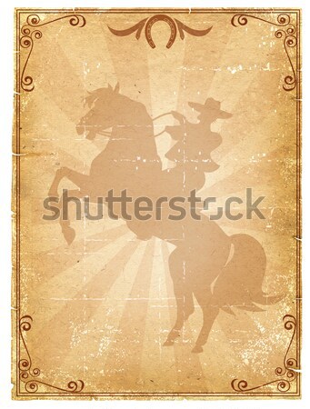 Oud papier textuur cowboy ontwerp schilderij hoed Stockfoto © GeraKTV