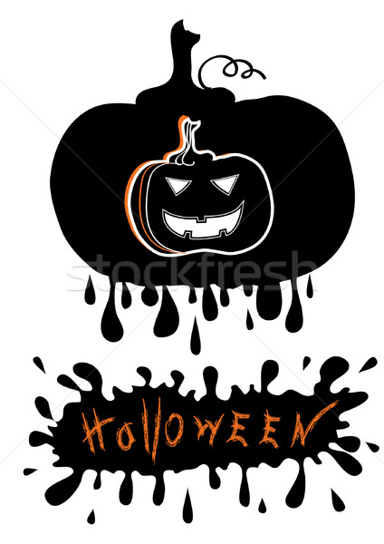 Halloween Vektor schwarz Elemente Hintergrund Silhouette Stock foto © GeraKTV