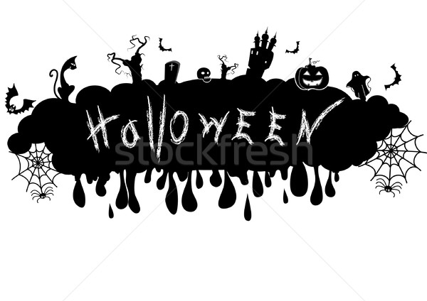 Halloween vector negru element fundal siluetă Imagine de stoc © GeraKTV