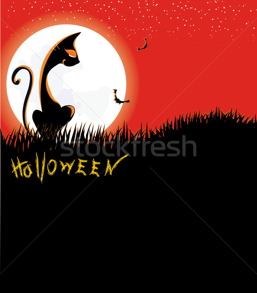 Halloween vector ontwerp landschap achtergrond kunst Stockfoto © GeraKTV