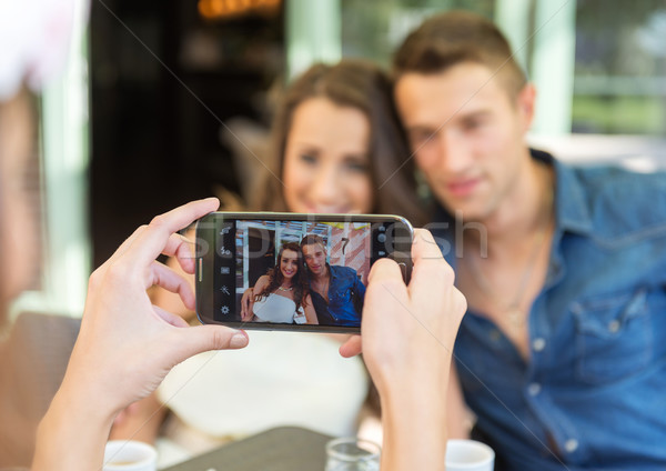 Smiling friends taking selfie photo Stock photo © Geribody