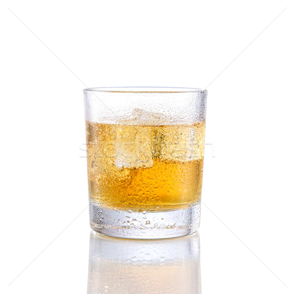 Foto stock: Beber · whisky · aislado · blanco · fondo · verano