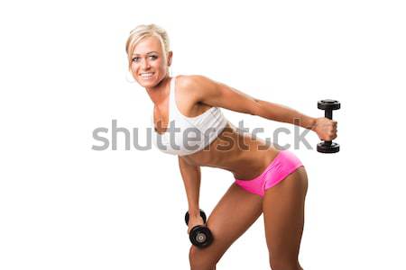 Fitness  women smiling, happy. Fitness woman lifting  Stock photo © Geribody