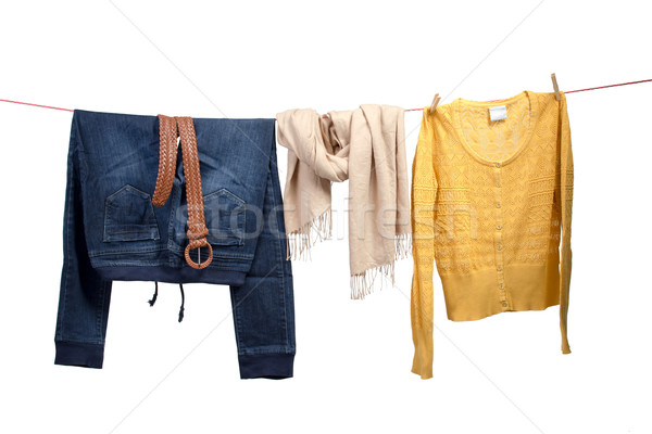 Mode Wäscheleine Frauen Winter Jeans Laden Stock foto © Geribody