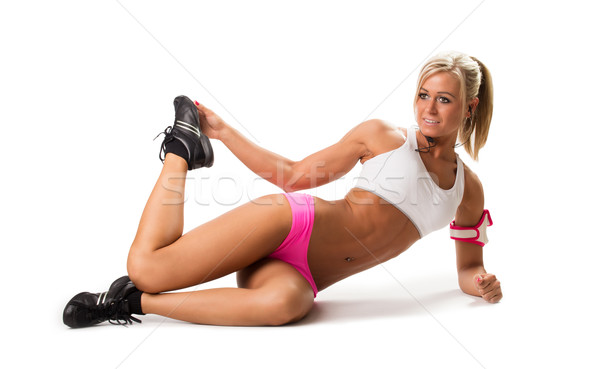 Mujer fitness ejercicio feliz salud gimnasio Foto stock © Geribody