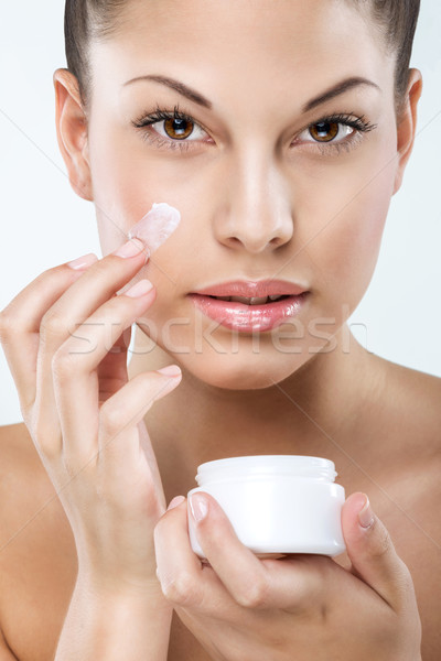 Beautiful woman with flawless skin, facial, hydration, Stock photo © Geribody