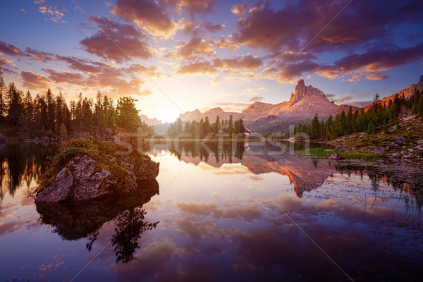 The beautiful  Lago Di federa See  early in the morning Stock photo © Geribody