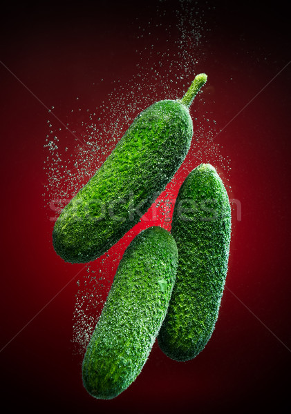 Fresh cucumber with bubbles Stock photo © Geribody