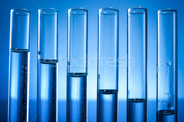 Laboratory equipment, test tubes line full of liquid Stock photo © Geribody