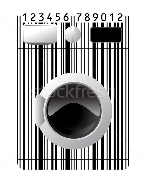 Pralka stylizowany kodów kreskowych projektu technologii tle Zdjęcia stock © Ghenadie