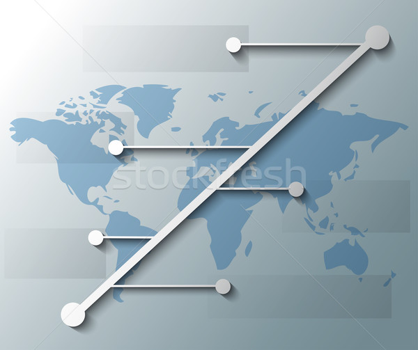 Illustration lignes carte du monde affaires carte [[stock_photo]] © gigra