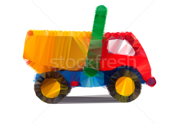 Polygonal illustration of colorful tipper isolated in white background Stock photo © gigra