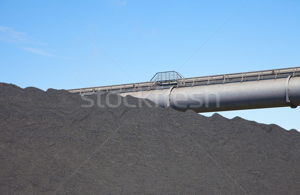 View at black coal deposit with transporter Stock photo © gigra