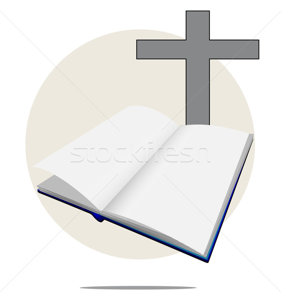 Illustration of white bible with cross Stock photo © gigra