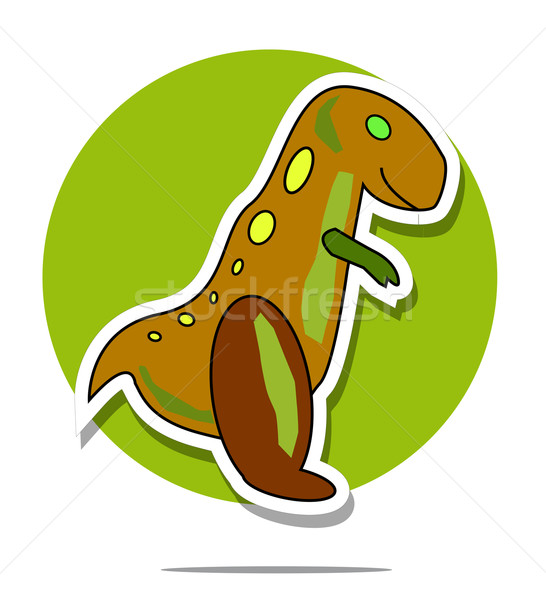 Illustration of dino tyrannosaurus with green circle background Stock photo © gigra