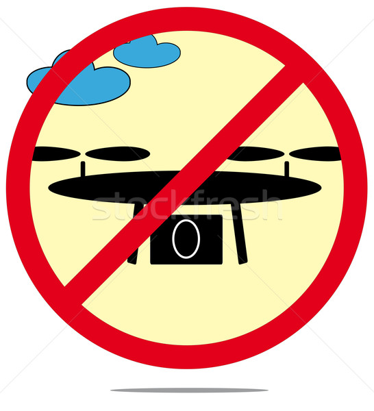 Illustration of probihited drones isolated on white background Stock photo © gigra