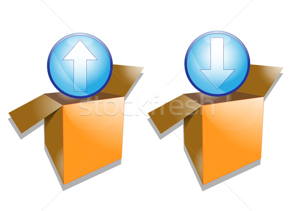 Illustration of upload and download symbols isolated on white background Stock photo © gigra