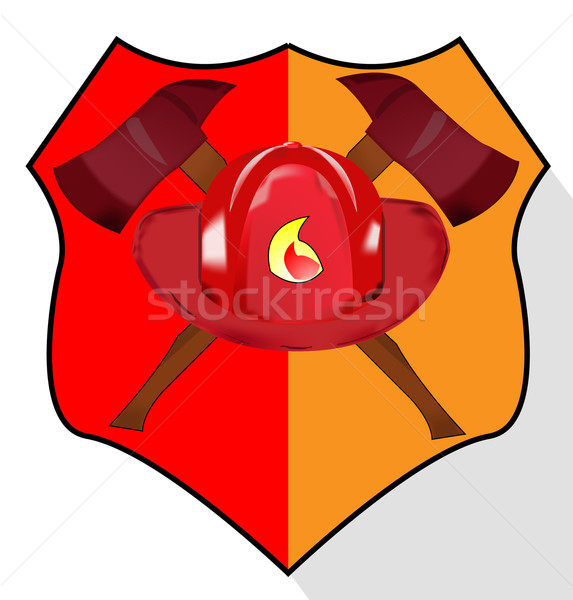 Illustration of fire department shield isolated on white background Stock photo © gigra