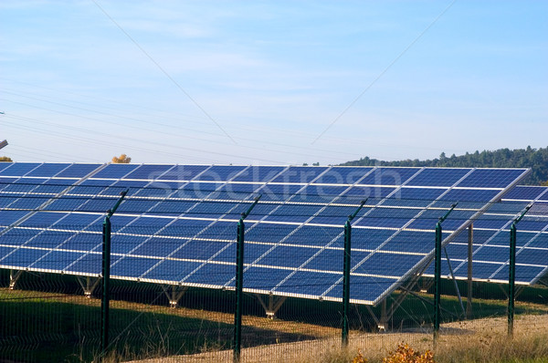Fotovoltaik elektrik santralı teknoloji mavi sanayi fabrika Stok fotoğraf © Gilles_Paire