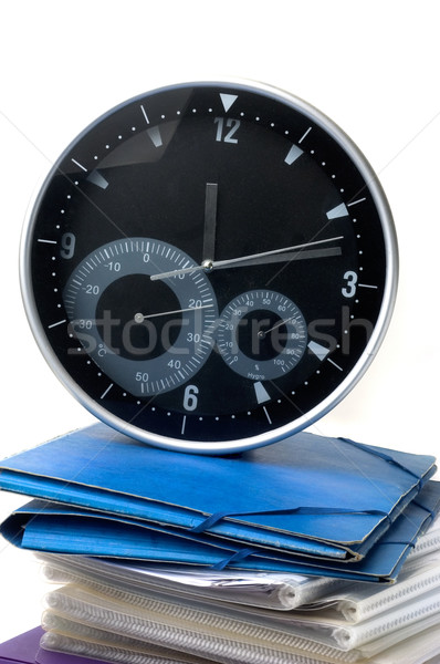 Muncă timp hârtie ceas birou corporativ Imagine de stoc © Gilles_Paire