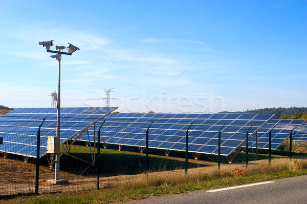 Fotovoltaikus erőmű technológia kék ipar gyár Stock fotó © Gilles_Paire