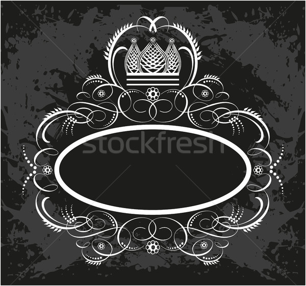 Decorativo marco corona blanco negro floral mano Foto stock © gintaras