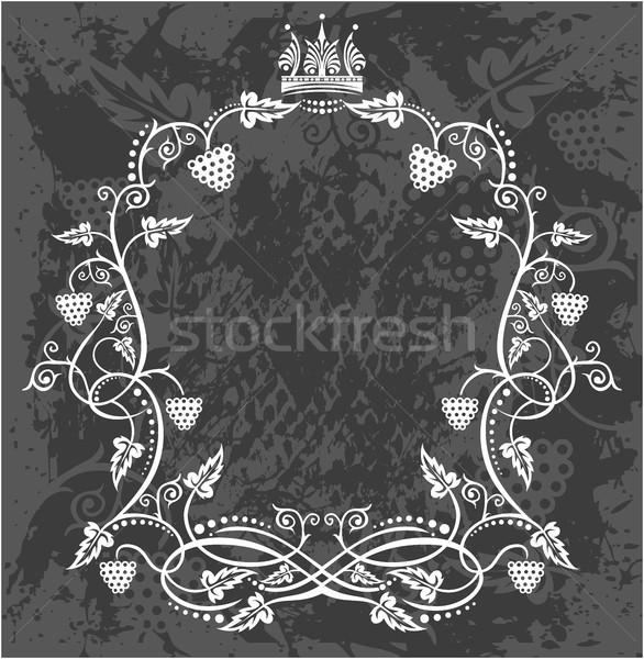 装飾的な フレーム クラウン 黒白 フローラル 手 ストックフォト © gintaras