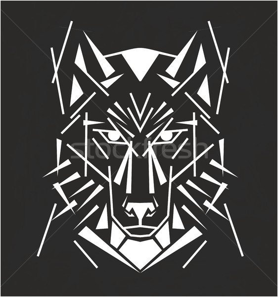 Tribal wolf tatoo Stock photo © gintaras