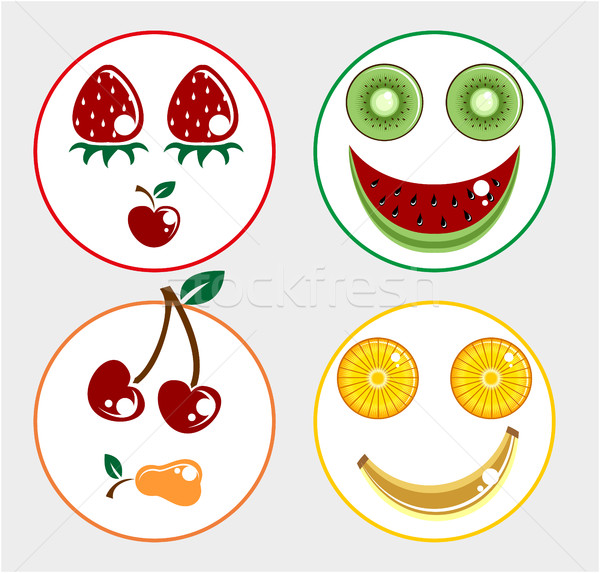 Fruit smiling faces Stock photo © gintaras