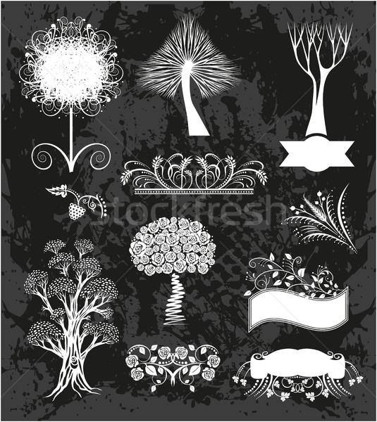 Tree borders set frames Stock photo © gintaras
