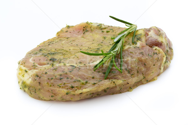Pork chop, marinated. Isolated on the white background. Stock photo © gitusik
