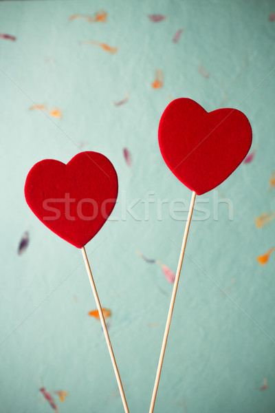 Dia dos namorados dois vermelho corações vara e-mail Foto stock © gitusik