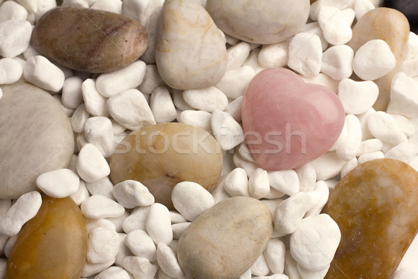 Trandafir cuart inimă pietricele dragoste natură Imagine de stoc © gitusik