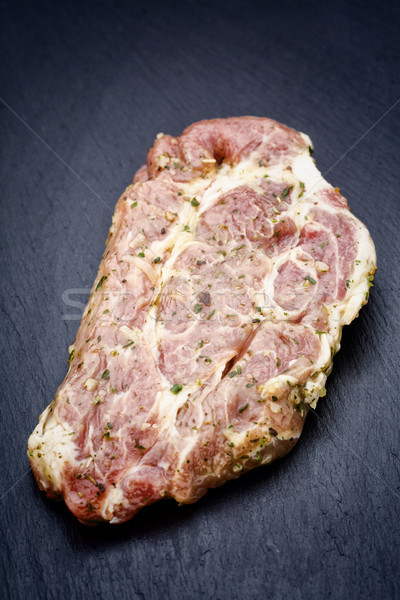 Pork chops, pepper and rosemary marinade. Stock photo © gitusik